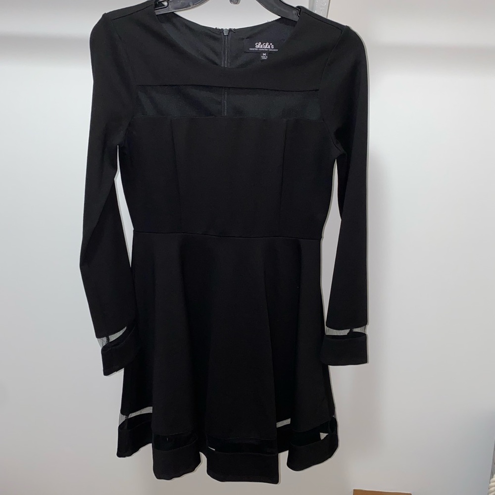 Lulus black dress with mesh